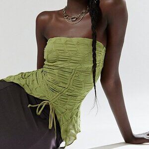 Silence + Noise Remy Textured Tube Top Green